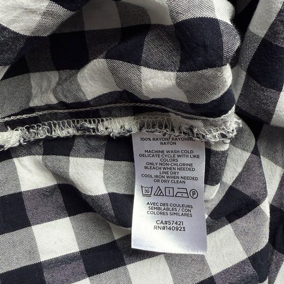 LOFT Womens Gingham Checkered Button-down‎ Rayon Blouse Size XXL - Picture 11 of 12